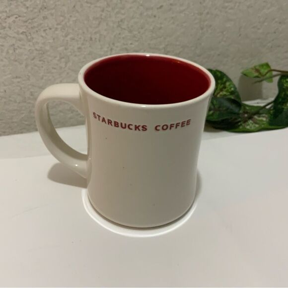 Starbucks 2008 Embossed Red Dove White Coffee/Tea Mug  12 oz - Picture 3 of 7